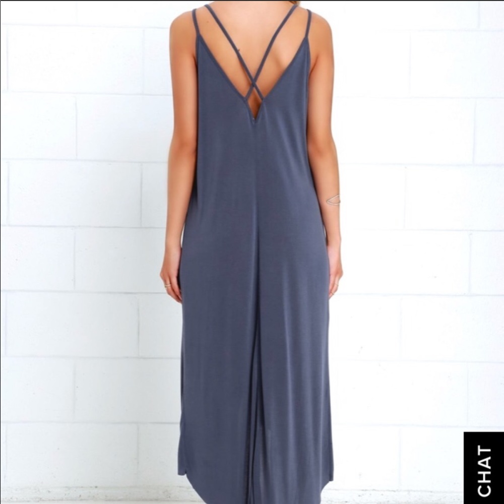 Lulus Mood and Melody washed blue high-low dress